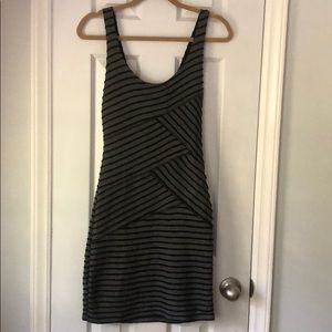 Black & Gray Cotton Bodycon Dress Sparkle & Fade M